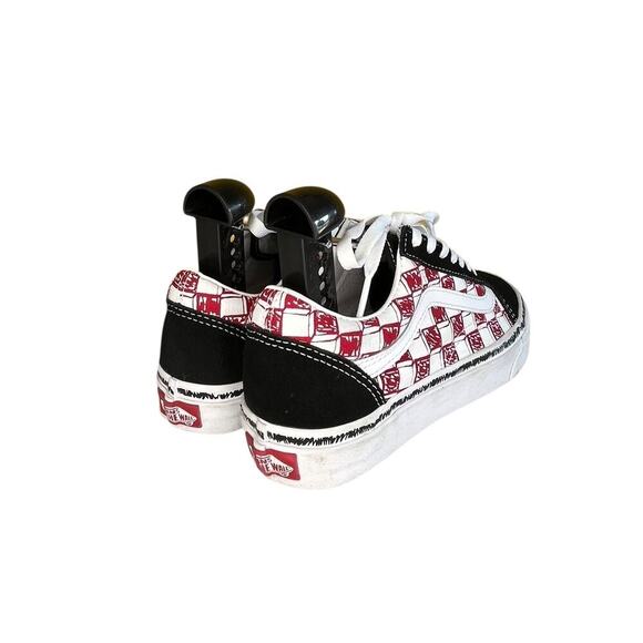 ***SOLD*** Vans Old Skool Low Sketch Red Checkered Shoes Womens 7 - Picture 4 of 6
